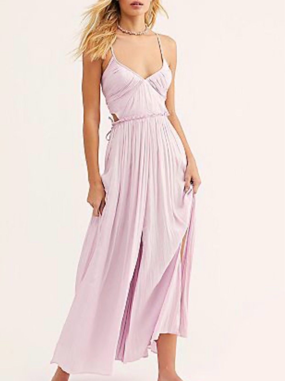 Ethereal Free People Lilac Maxi Dress | Adjustable Fit | Maternity friendly